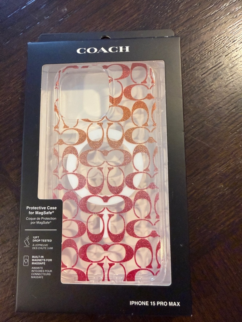 Coach Glitter Ombre Signature iPhone 15 Pro Max Case